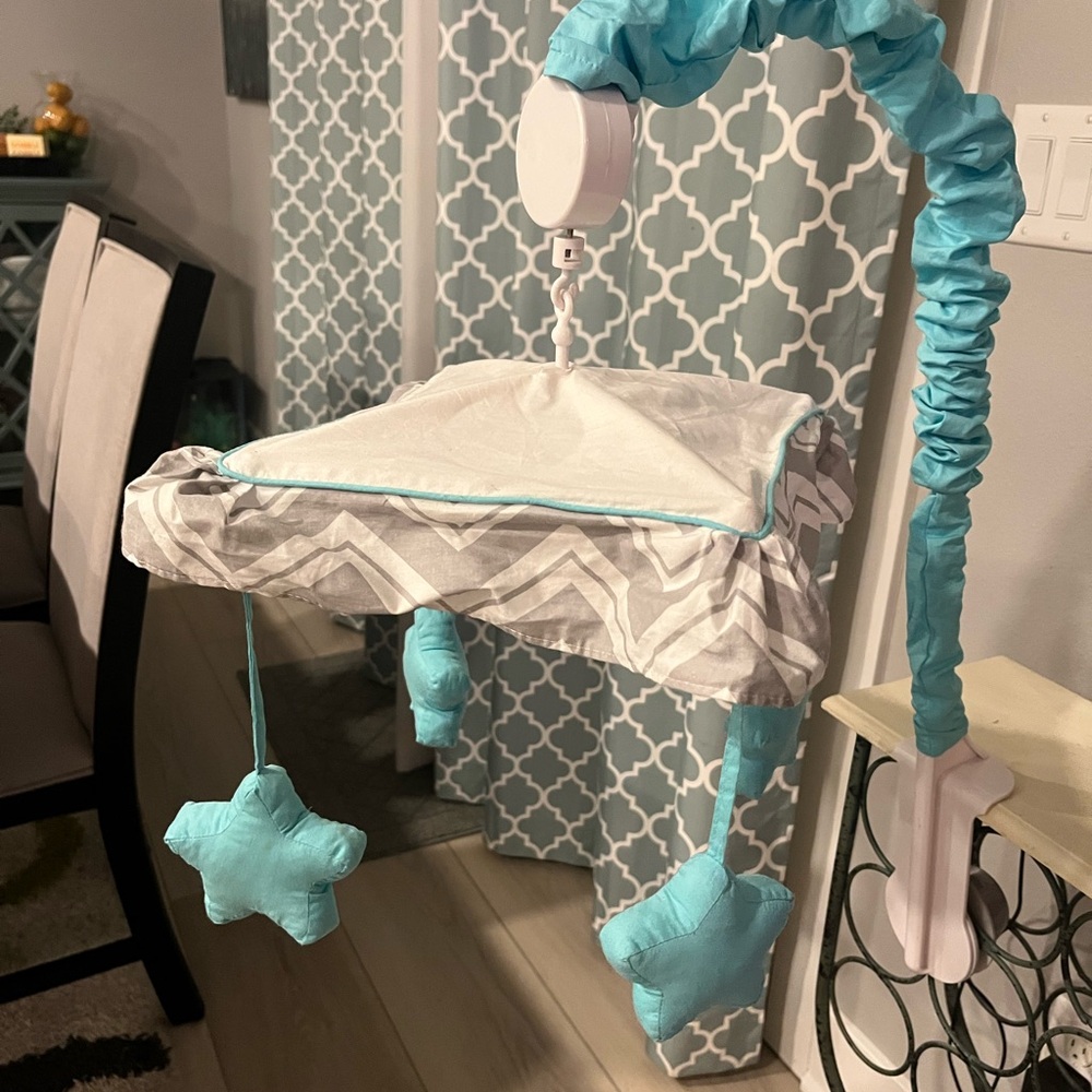 Blue and Gray Baby Mobile
